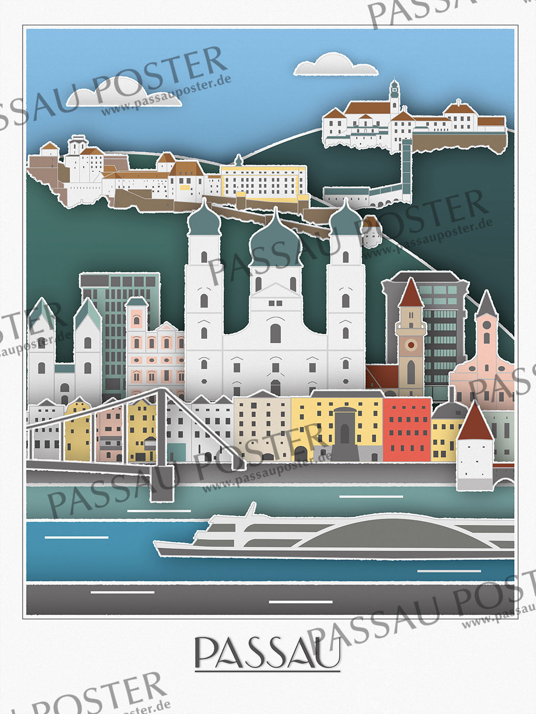 Passau Poster - Passauer Monumente