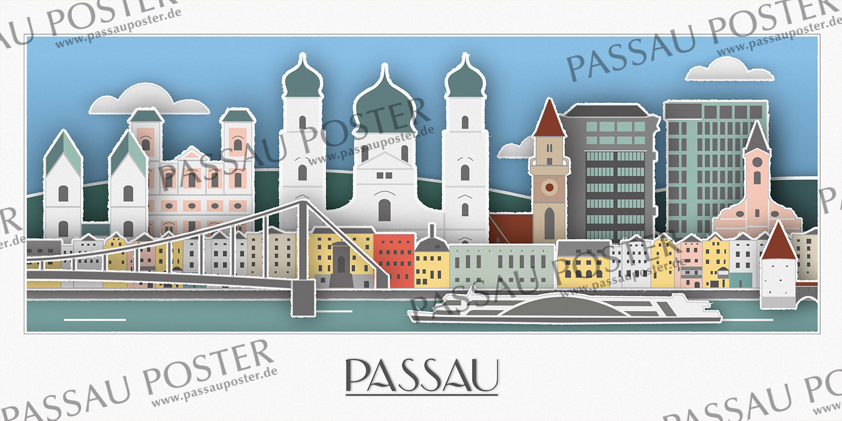 Passau Poster - Passauer Monumente