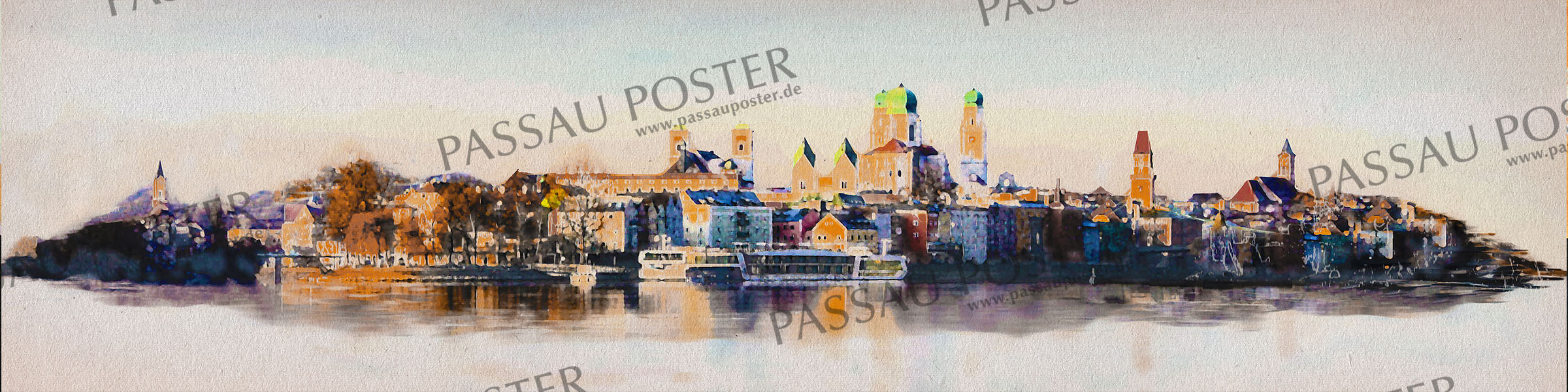 Passau Poster - Passauer Aquarell