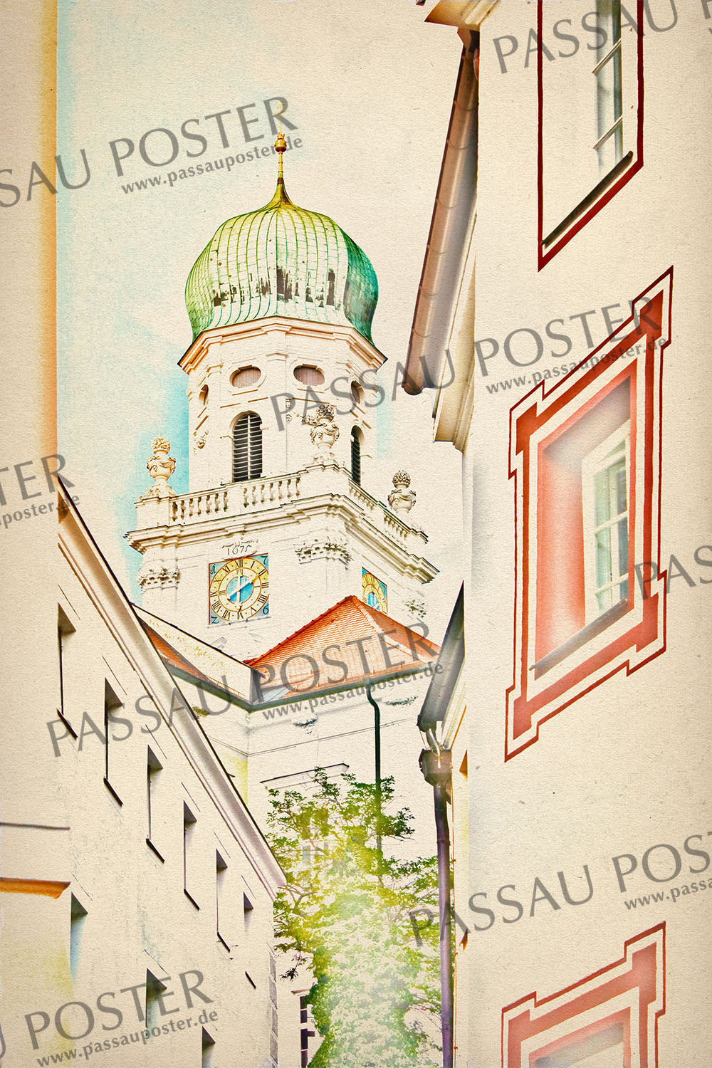 Passau Poster - Passauer Herz der Stadt