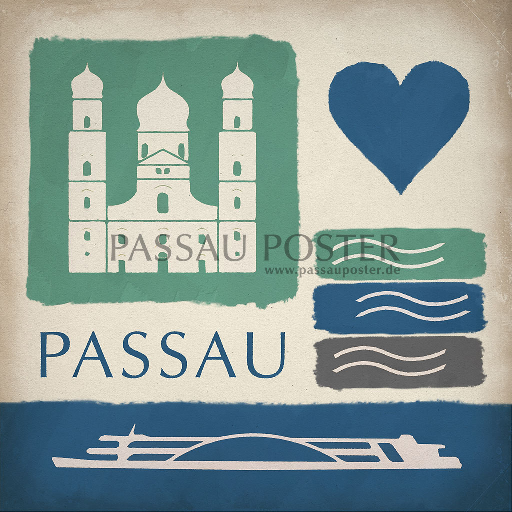 Passau Poster - Passauer Symbole
